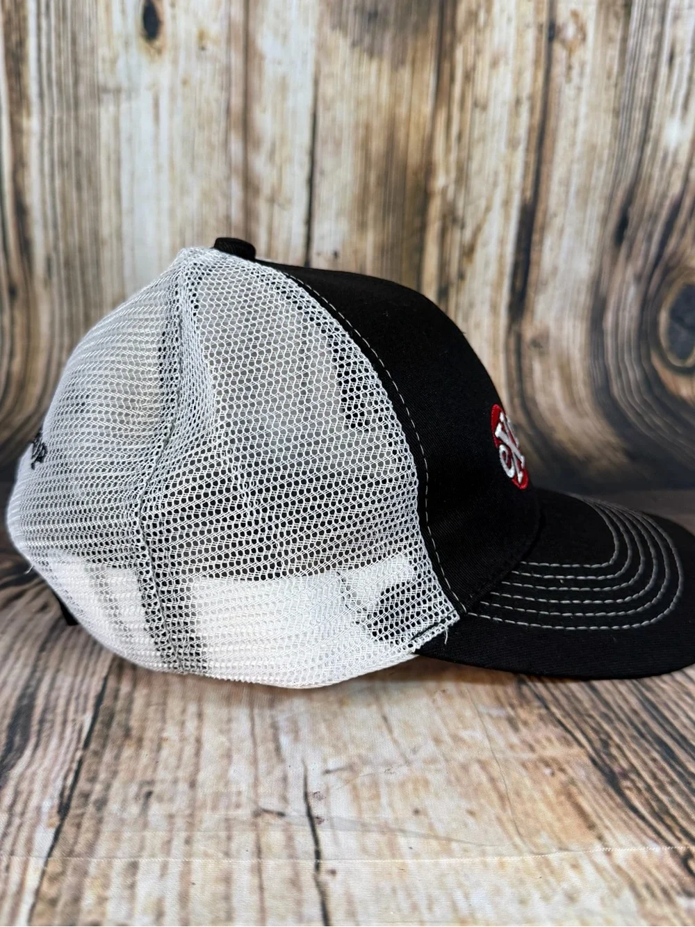 eXmark Trucker Hat The Mower Shop Black White Mesh Advertising Cap New Logo